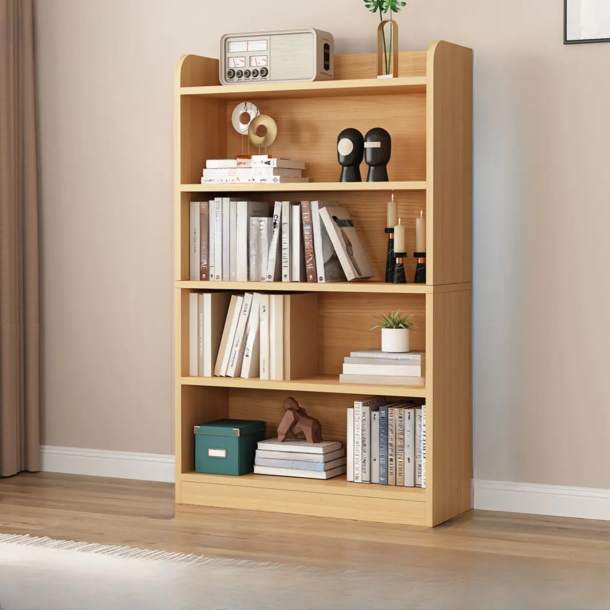 Vertical Wooden Storage Bookcase