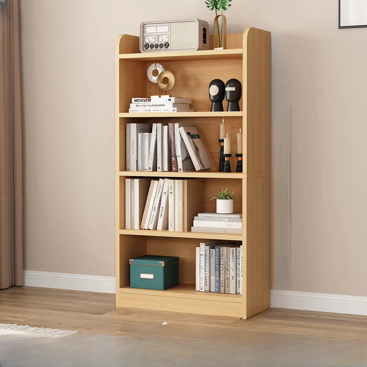 Vertical Wooden Storage Bookcase