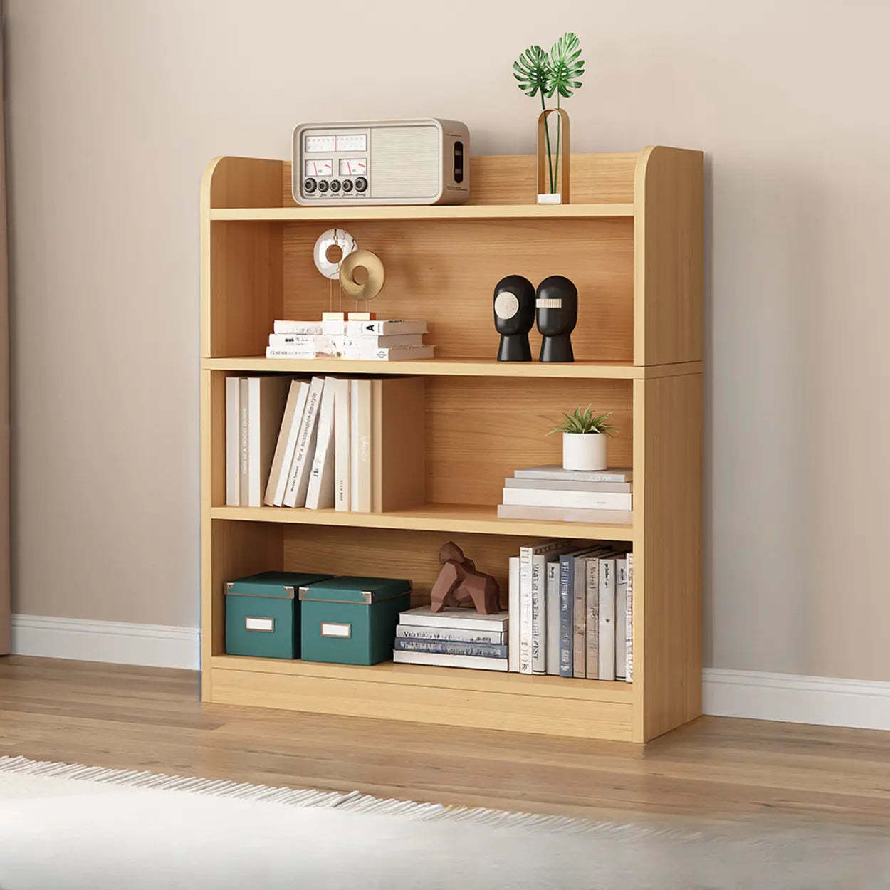 Vertical Wooden Storage Bookcase