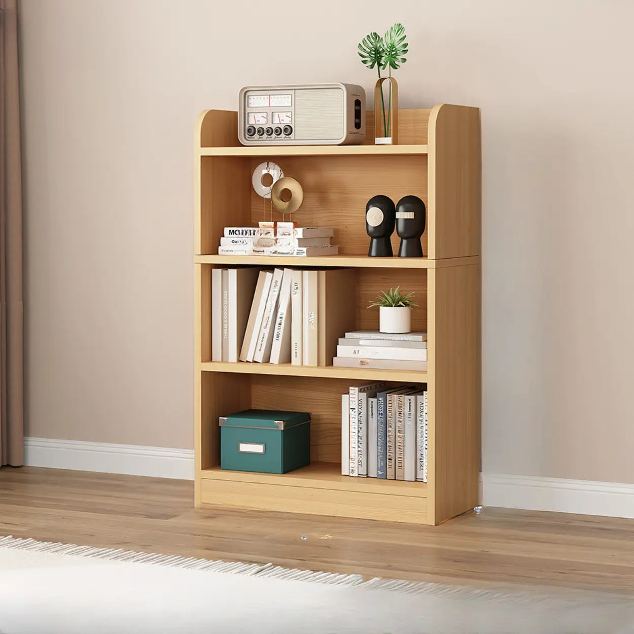 Vertical Wooden Storage Bookcase