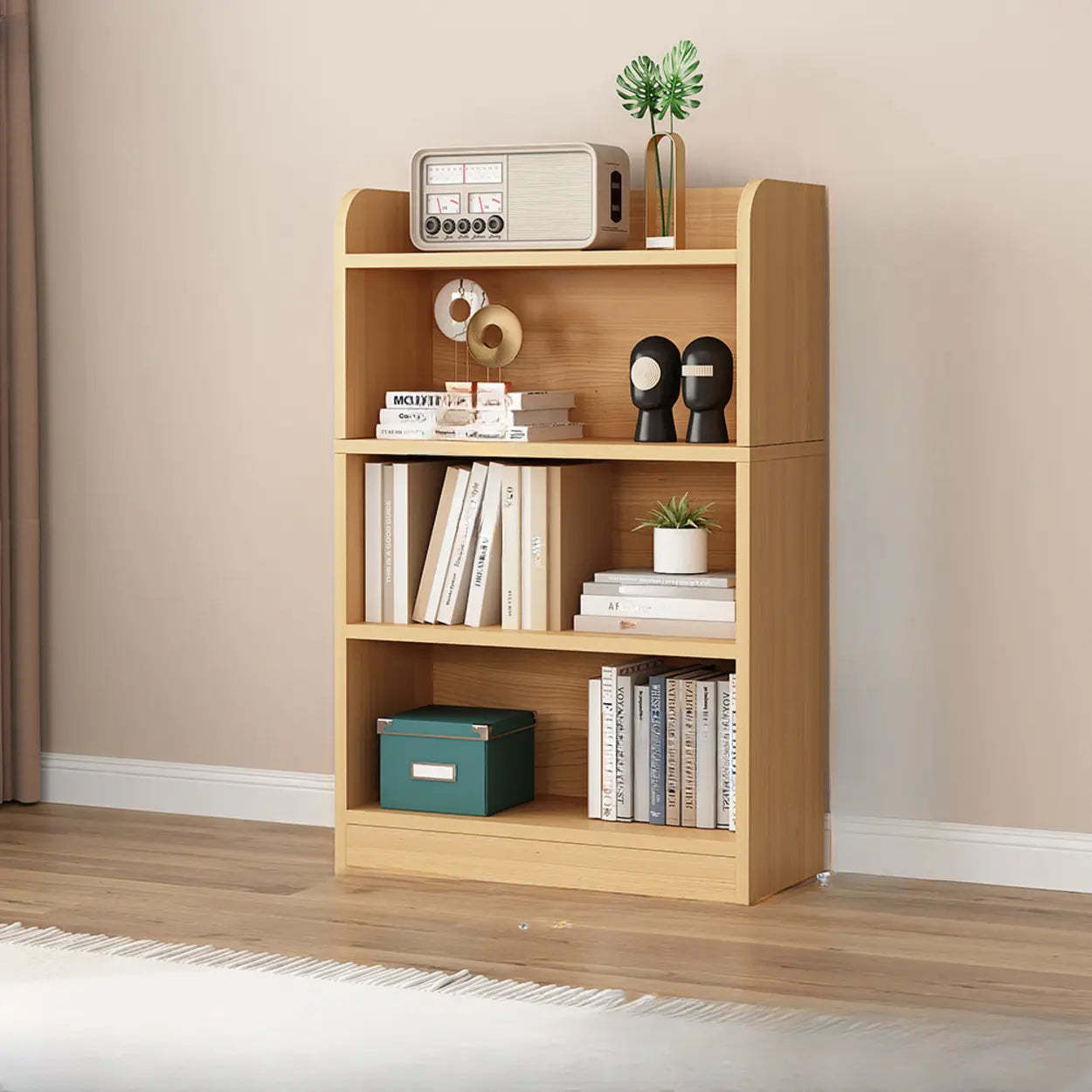Vertical Wooden Storage Bookcase
