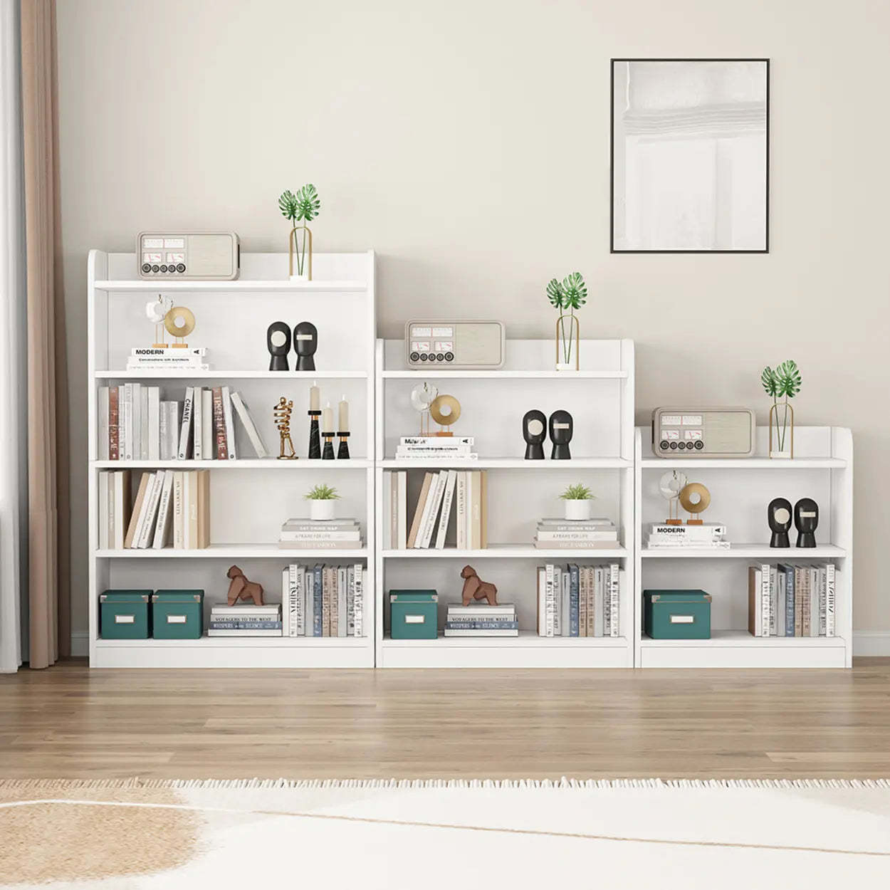 Vertical Wooden Storage Bookcase