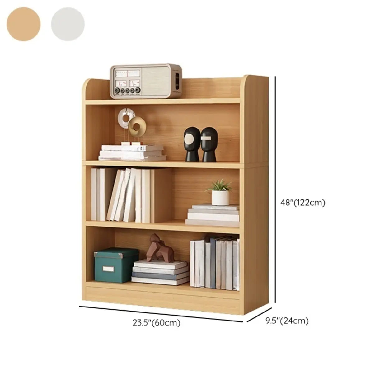 Vertical Wooden Storage Bookcase