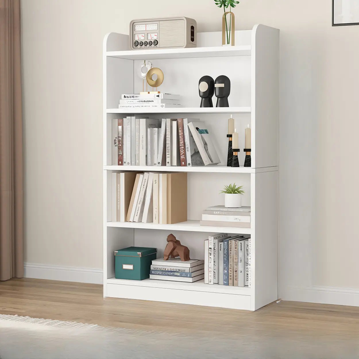 Vertical Wooden Storage Bookcase
