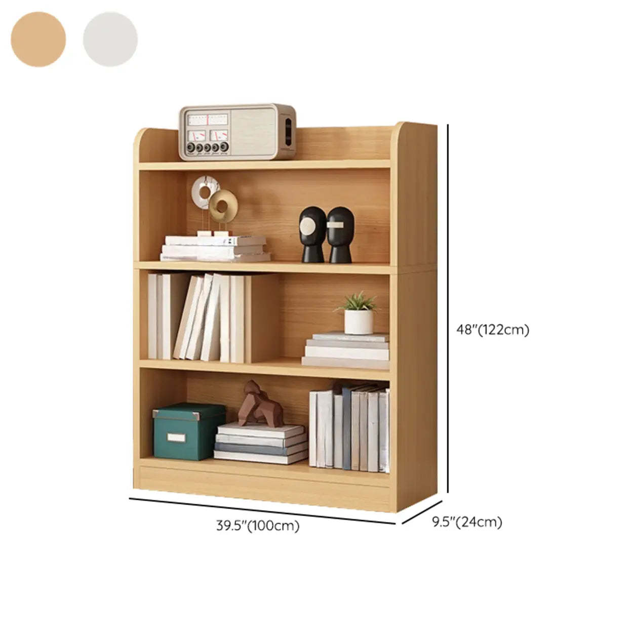 Vertical Wooden Storage Bookcase