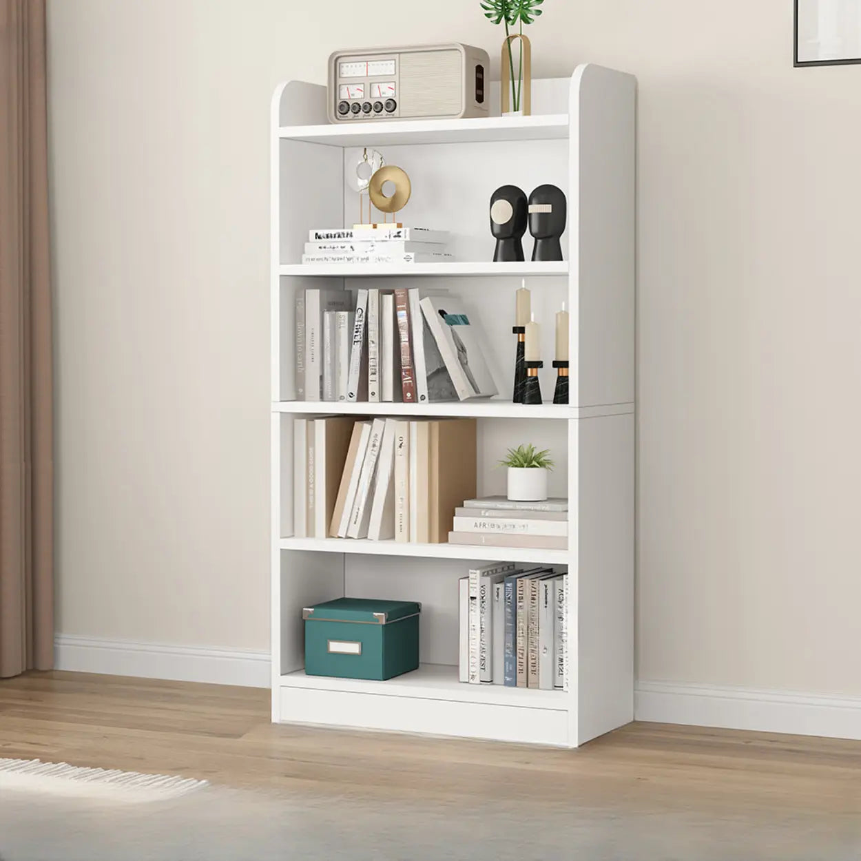 Vertical Wooden Storage Bookcase