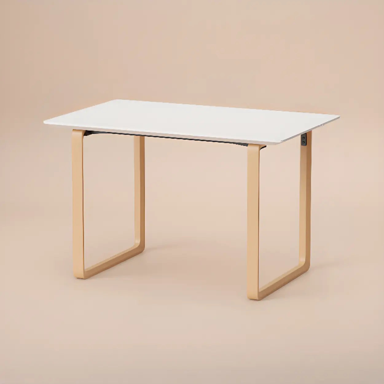 Simple White Wood Rectangular Sledge Writing Desk — Table Only
