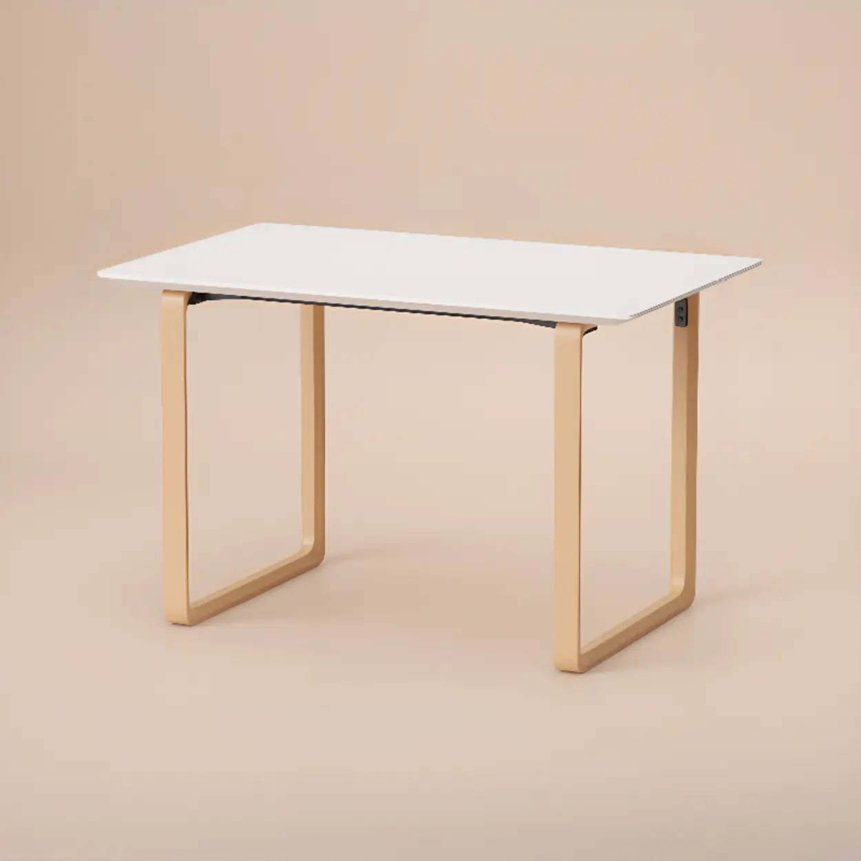 Simple White Wood Rectangular Sledge Writing Desk — Table Only