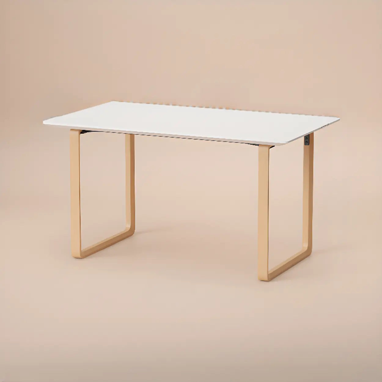 Simple White Wood Rectangular Sledge Writing Desk — Table Only