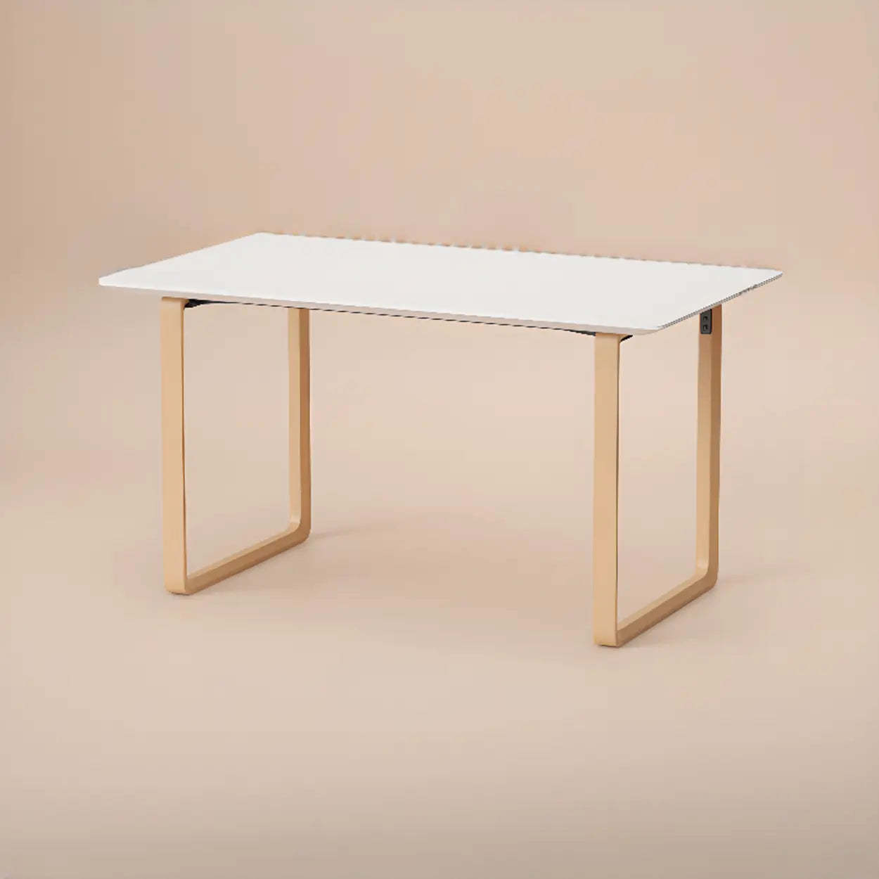 Simple White Wood Rectangular Sledge Writing Desk — Table Only