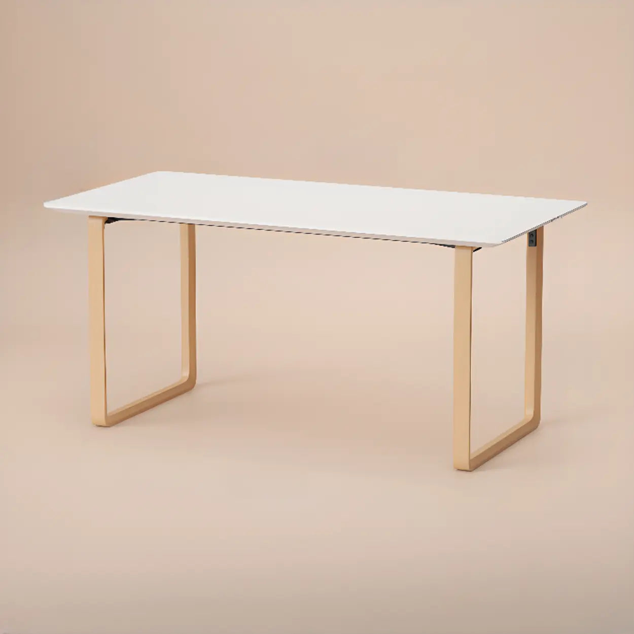 Simple White Wood Rectangular Sledge Writing Desk