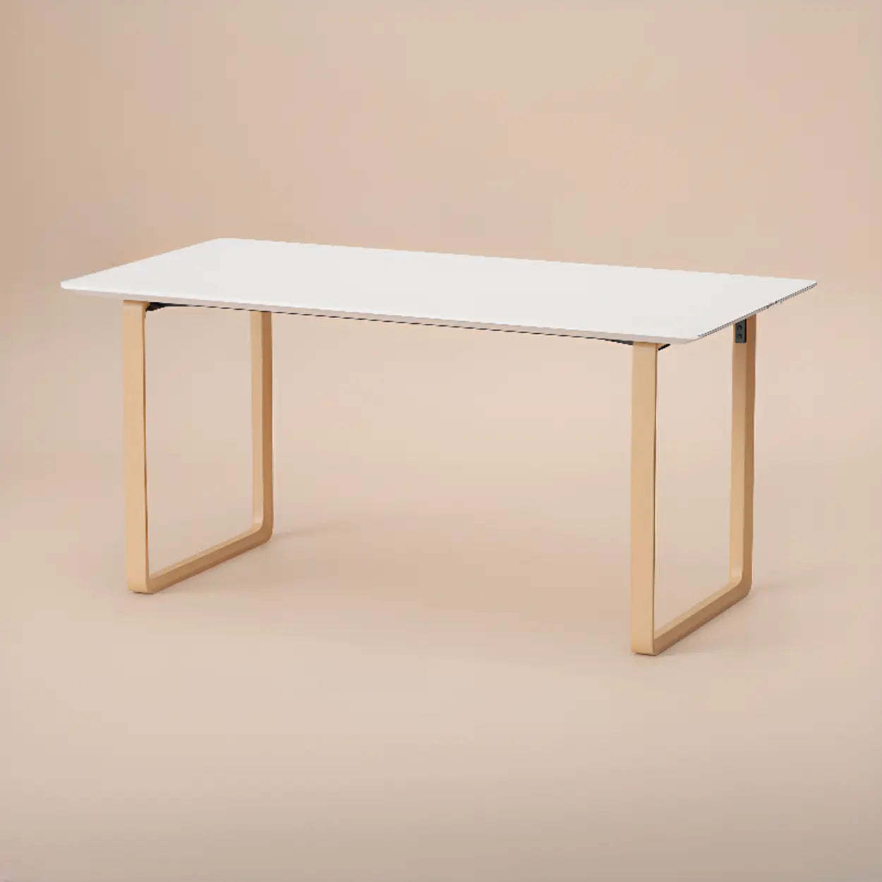 Simple White Wood Rectangular Sledge Writing Desk