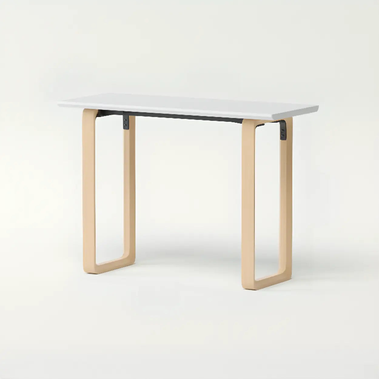 Simple White Wood Rectangular Sledge Writing Desk