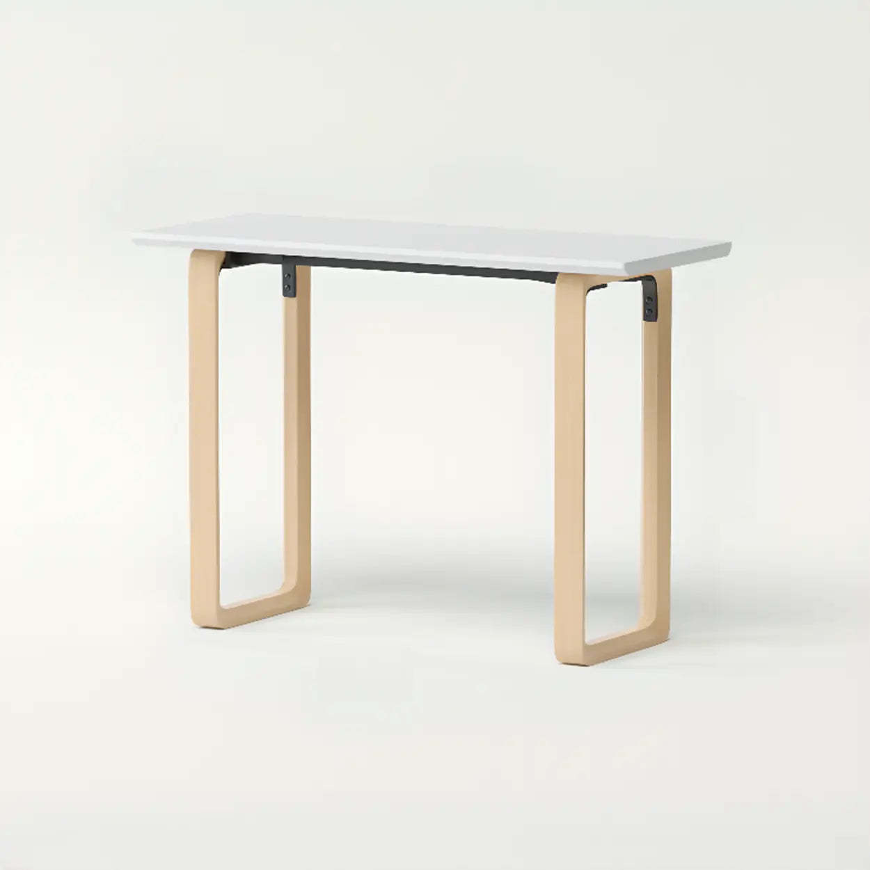 Simple White Wood Rectangular Sledge Writing Desk