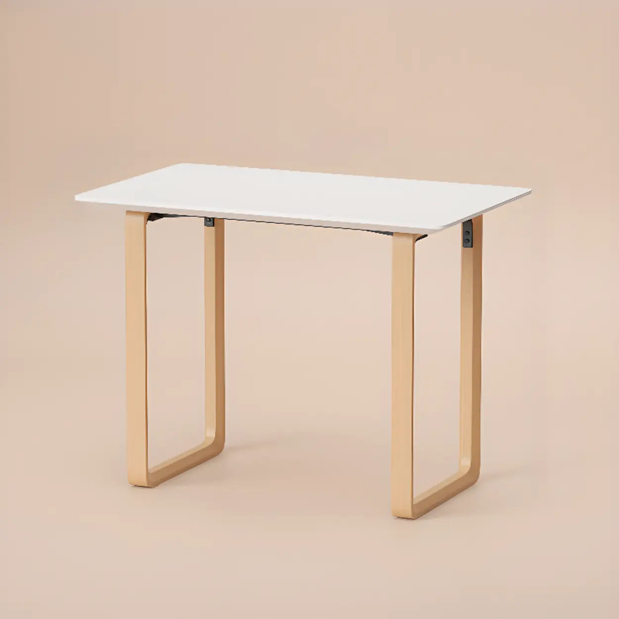 Simple White Wood Rectangular Sledge Writing Desk — Table Only