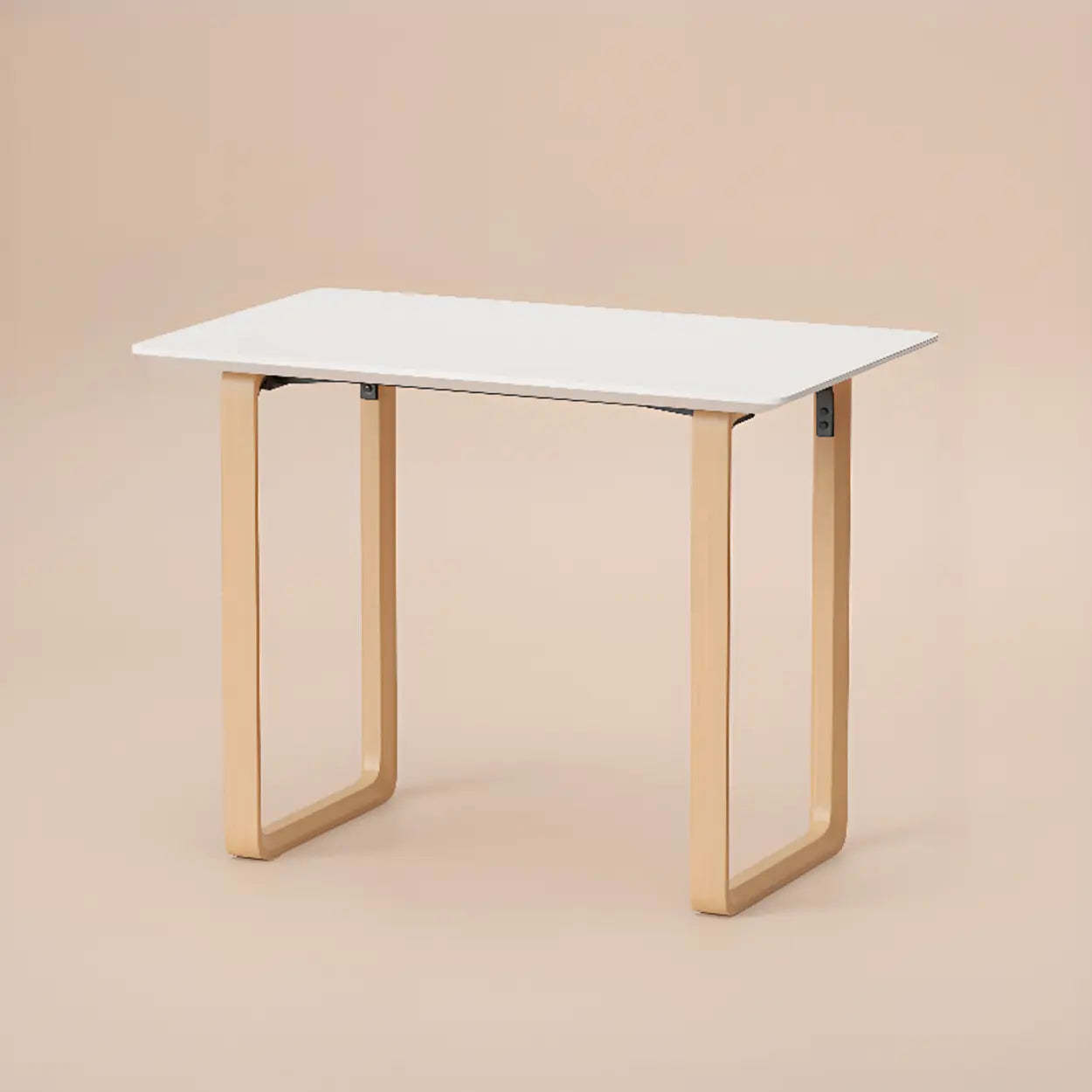 Simple White Wood Rectangular Sledge Writing Desk — Table Only
