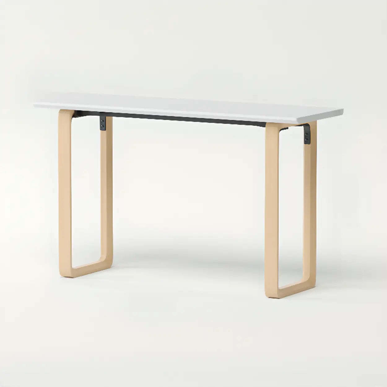 Simple White Wood Rectangular Sledge Writing Desk