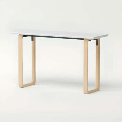 Simple White Wood Rectangular Sledge Writing Desk