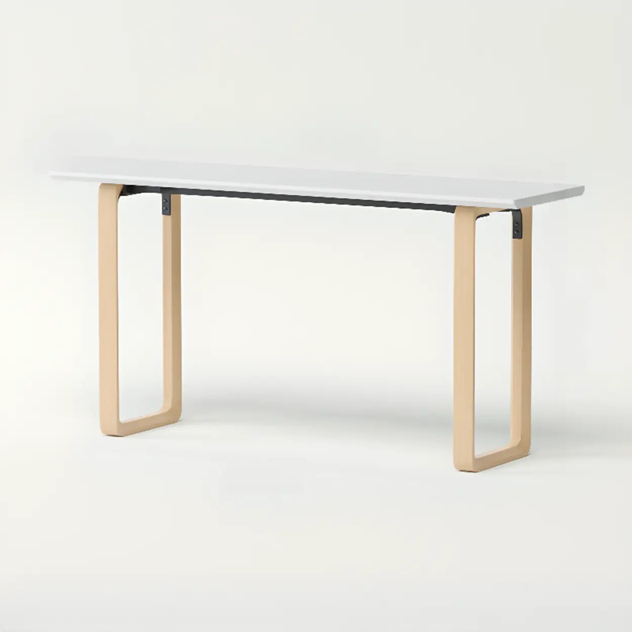 Simple White Wood Rectangular Sledge Writing Desk