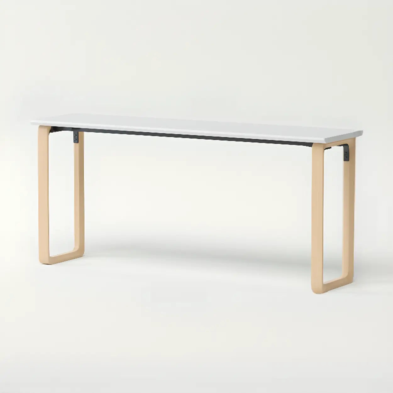 Simple White Wood Rectangular Sledge Writing Desk