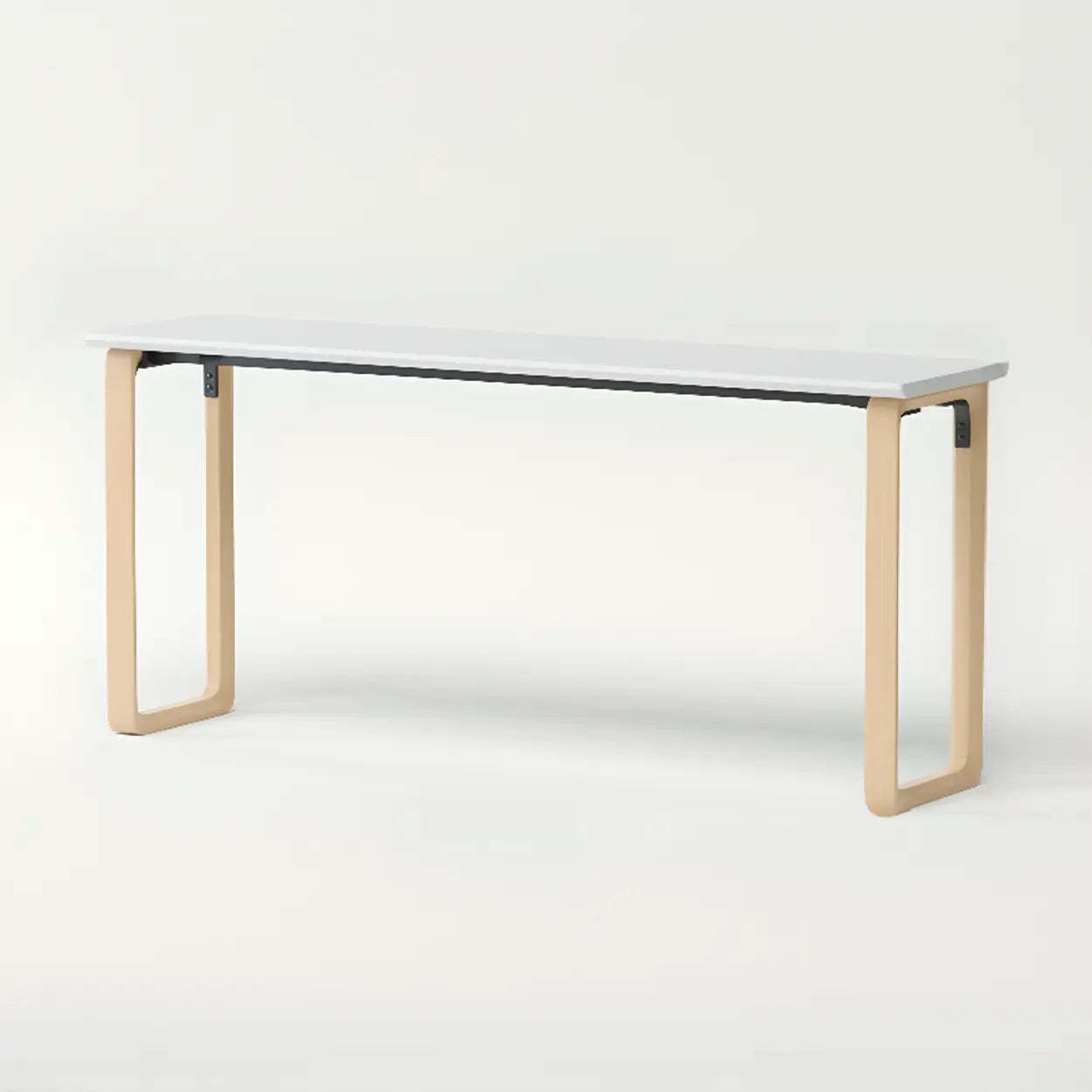 Simple White Wood Rectangular Sledge Writing Desk