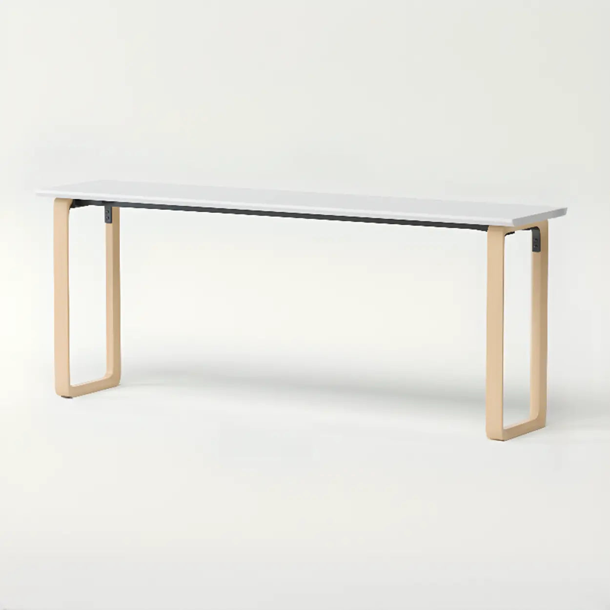 Simple White Wood Rectangular Sledge Writing Desk