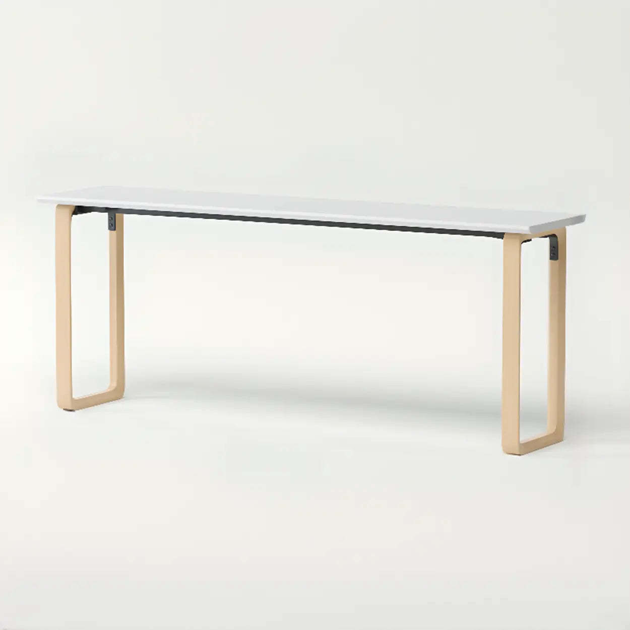 Simple White Wood Rectangular Sledge Writing Desk