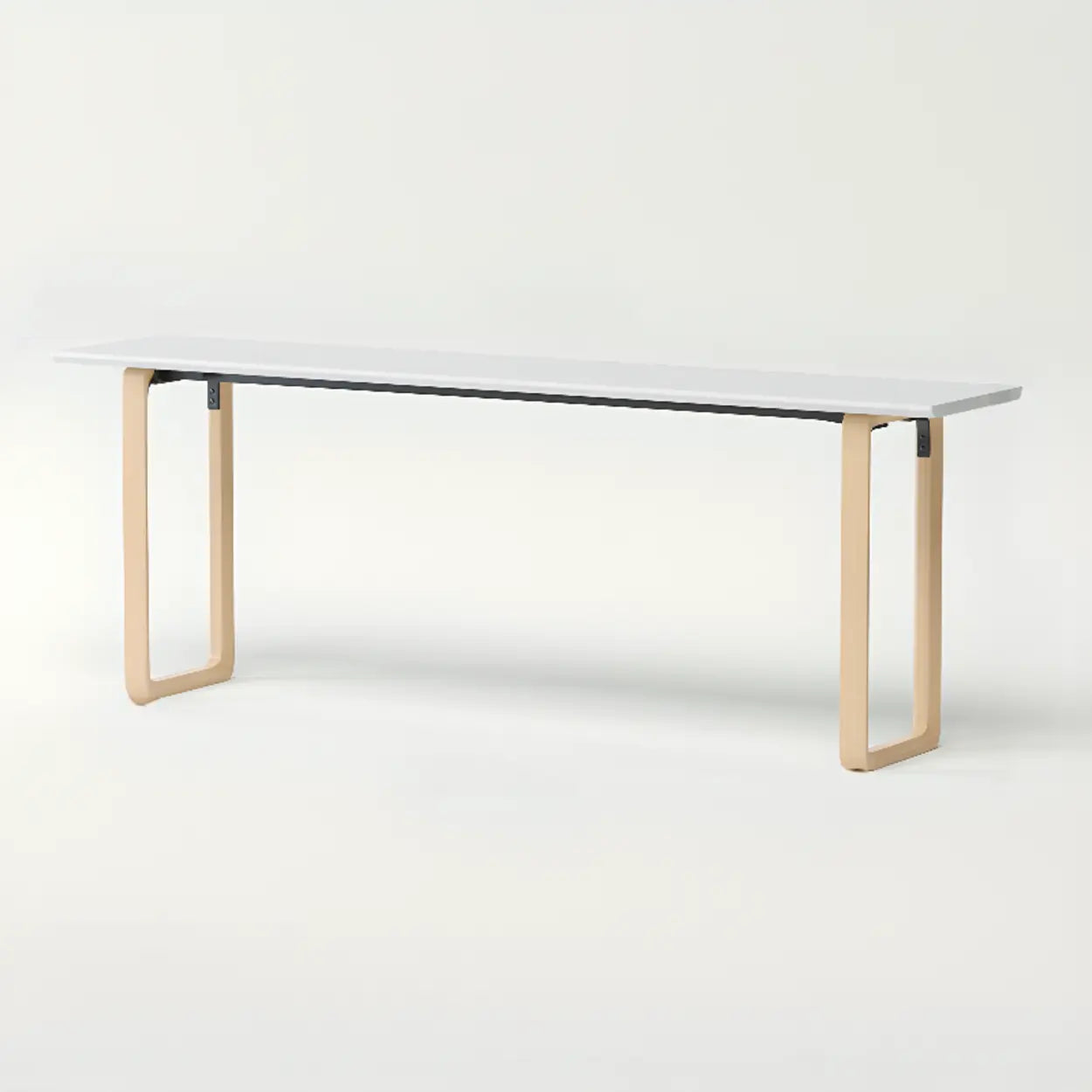 Simple White Wood Rectangular Sledge Writing Desk