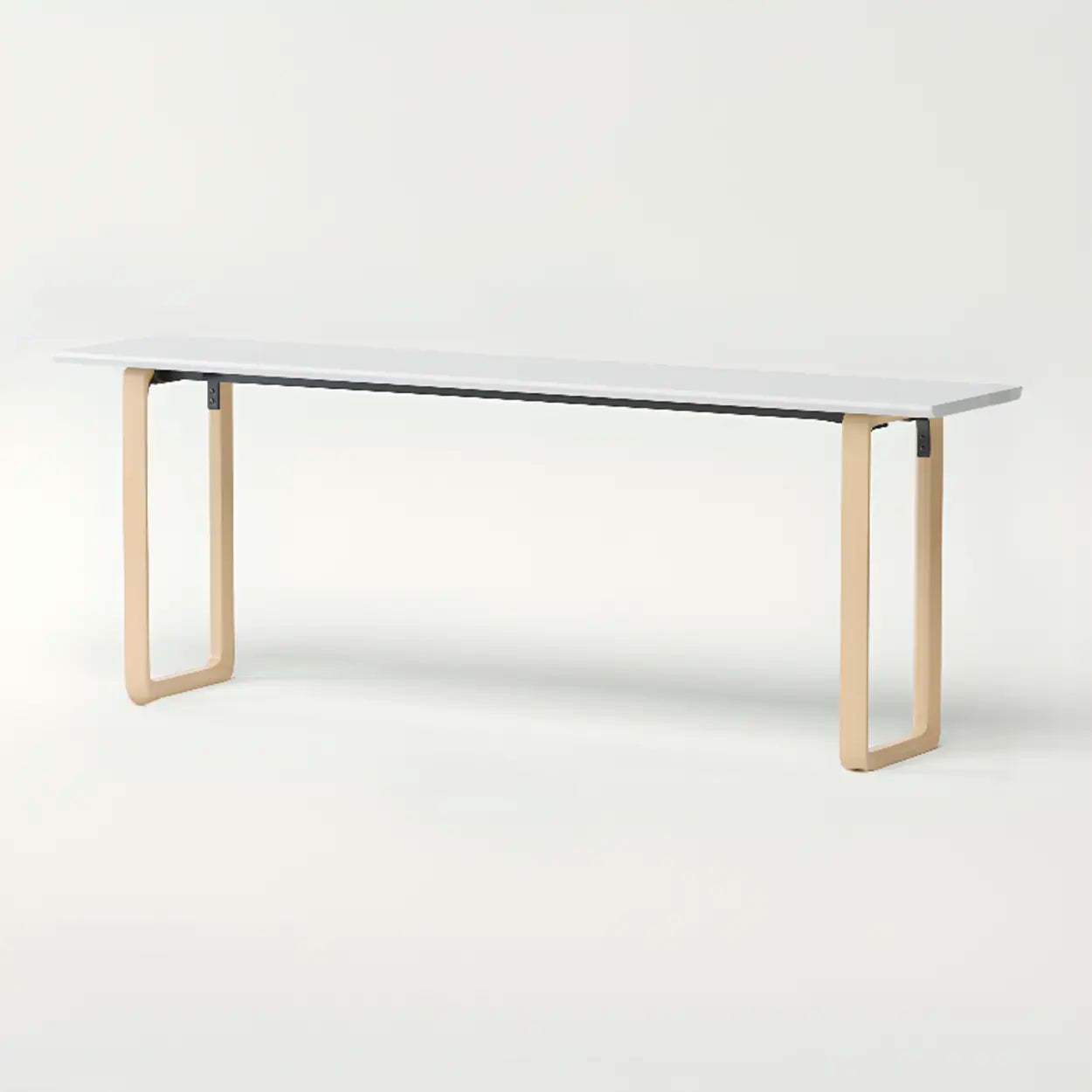 Simple White Wood Rectangular Sledge Writing Desk