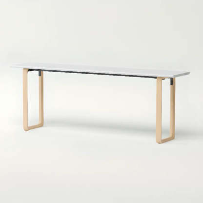 Simple White Wood Rectangular Sledge Writing Desk