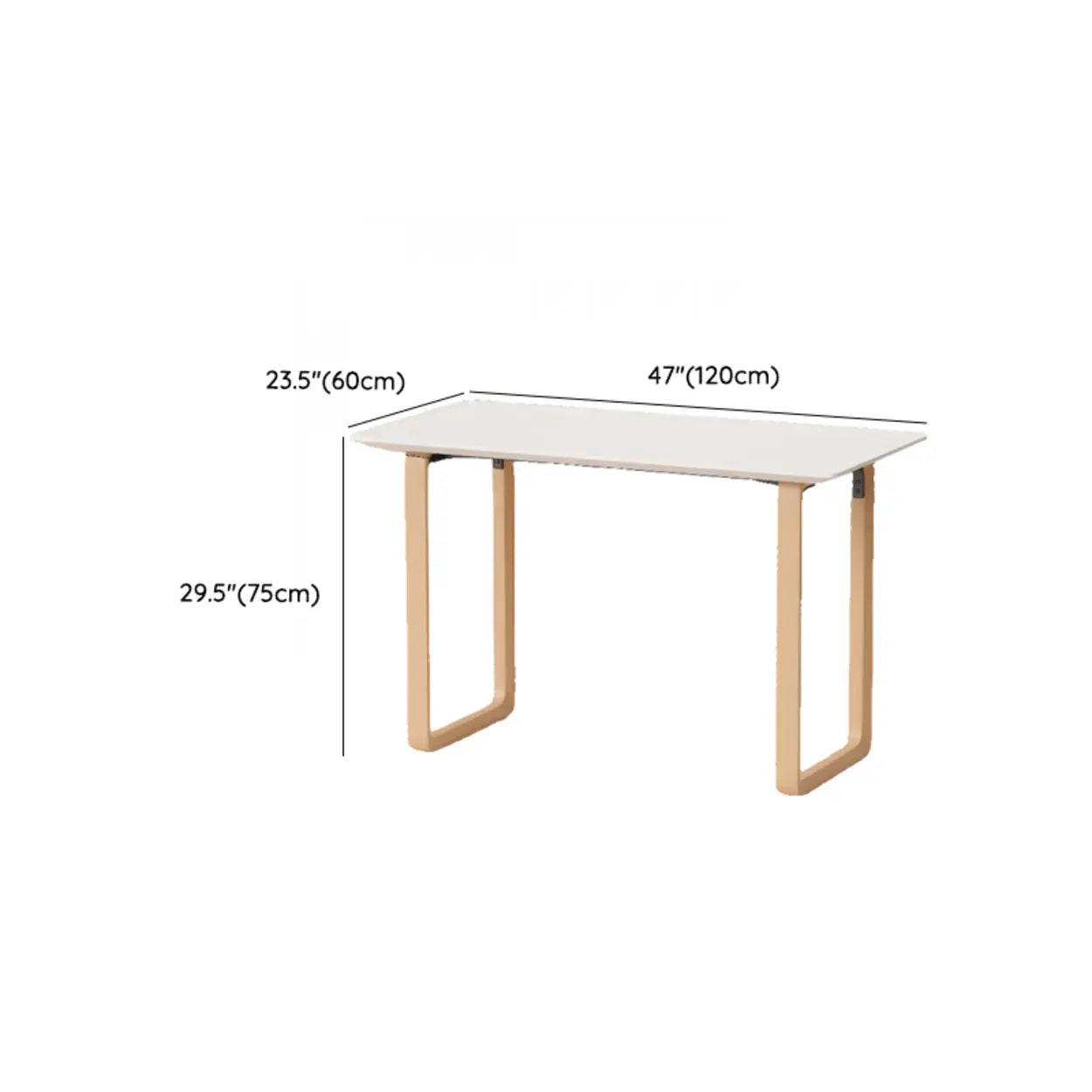 Simple White Wood Rectangular Sledge Writing Desk