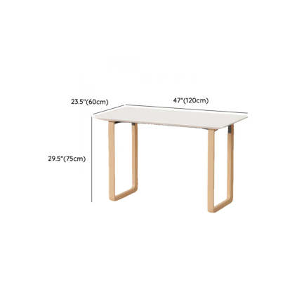 Simple White Wood Rectangular Sledge Writing Desk