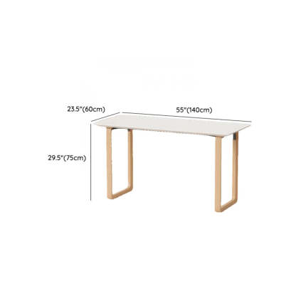 Simple White Wood Rectangular Sledge Writing Desk