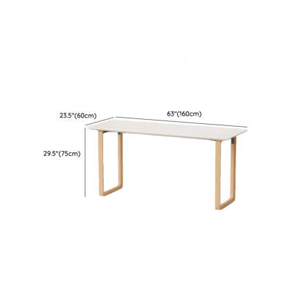 Simple White Wood Rectangular Sledge Writing Desk