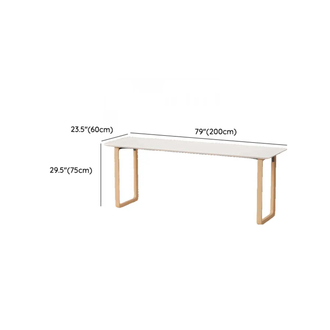 Simple White Wood Rectangular Sledge Writing Desk