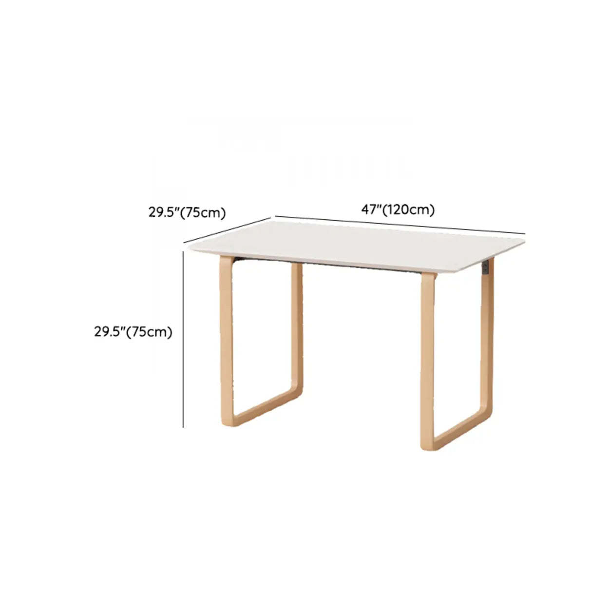 Simple White Wood Rectangular Sledge Writing Desk