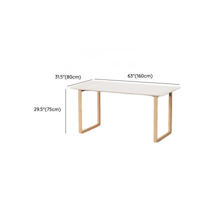 Simple White Wood Rectangular Sledge Writing Desk