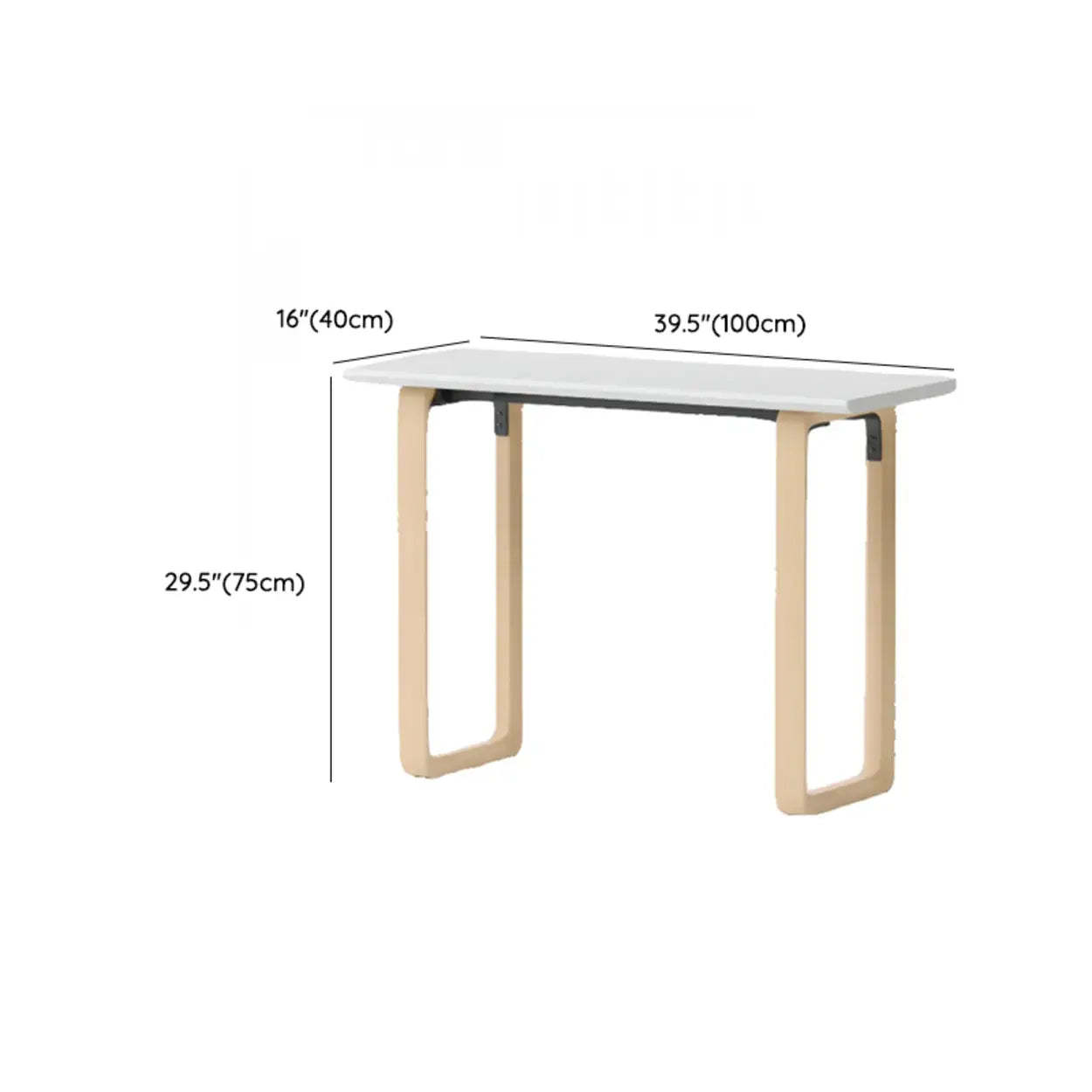 Simple White Wood Rectangular Sledge Writing Desk