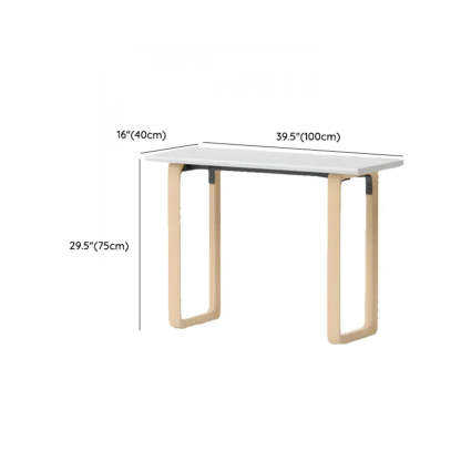 Simple White Wood Rectangular Sledge Writing Desk