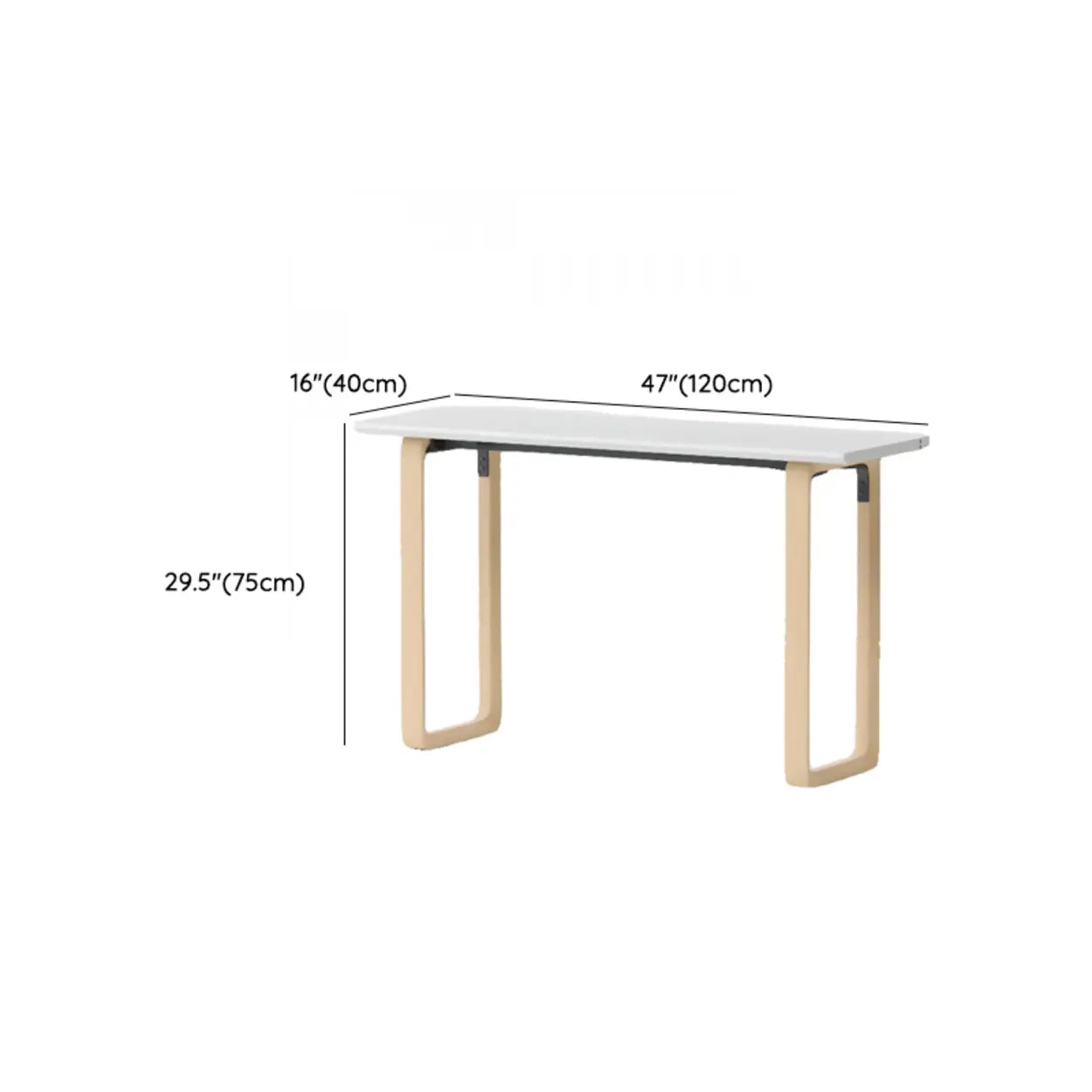 Simple White Wood Rectangular Sledge Writing Desk