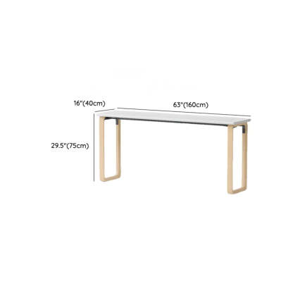 Simple White Wood Rectangular Sledge Writing Desk