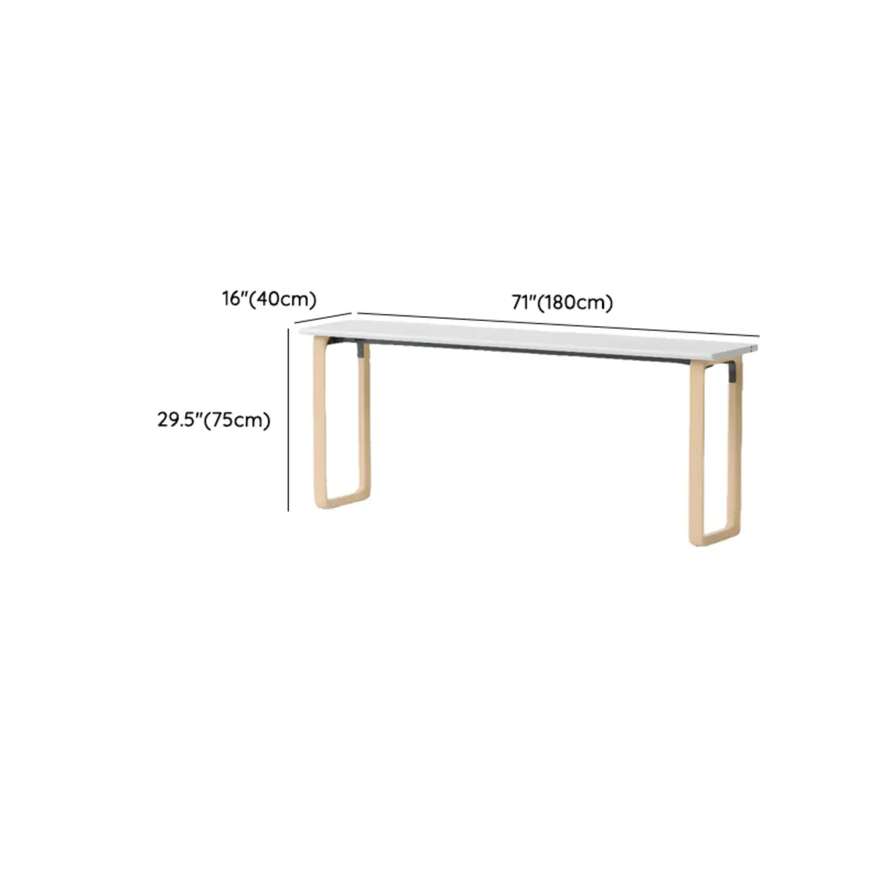 Simple White Wood Rectangular Sledge Writing Desk