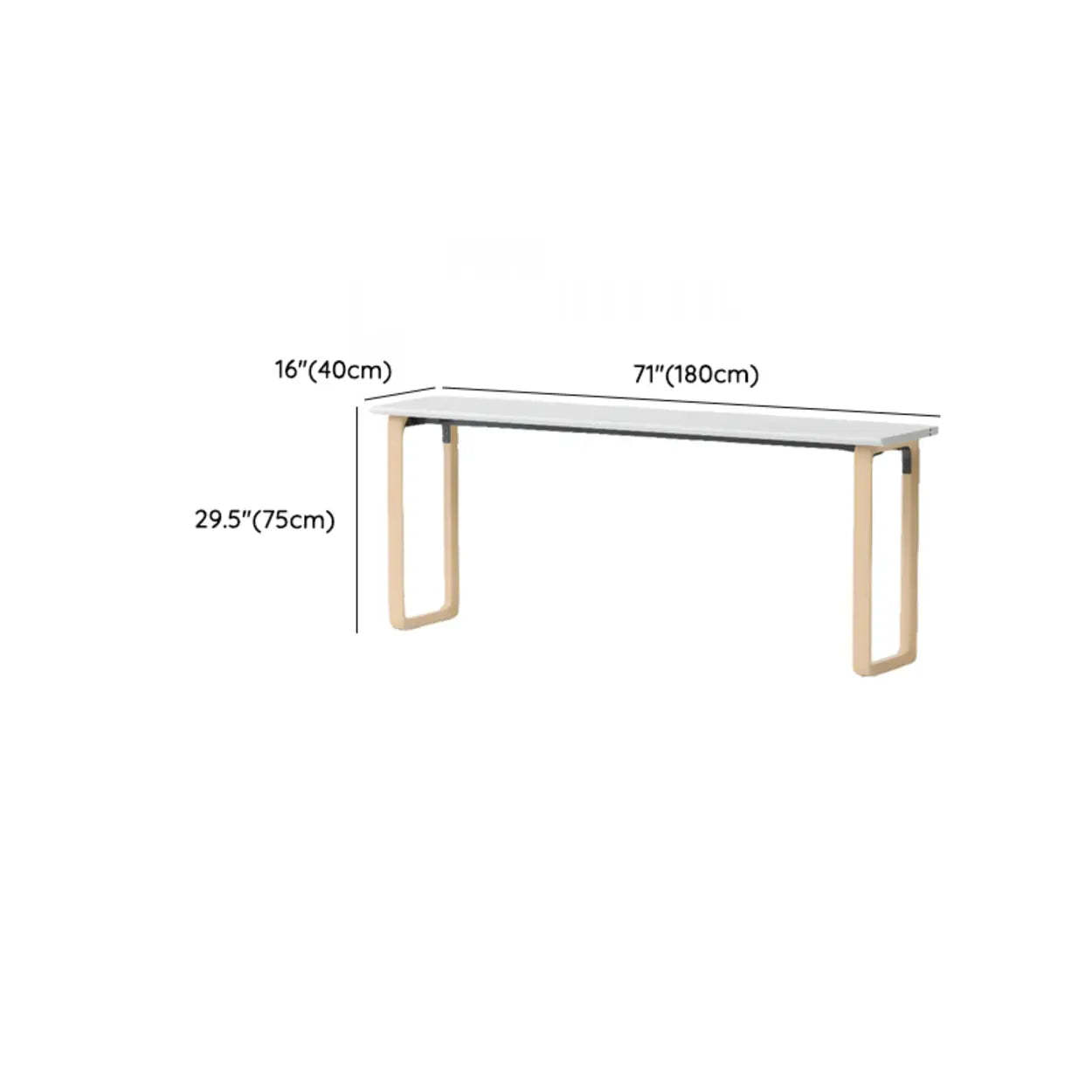 Simple White Wood Rectangular Sledge Writing Desk