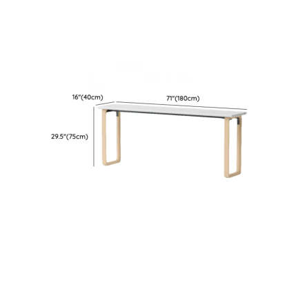 Simple White Wood Rectangular Sledge Writing Desk