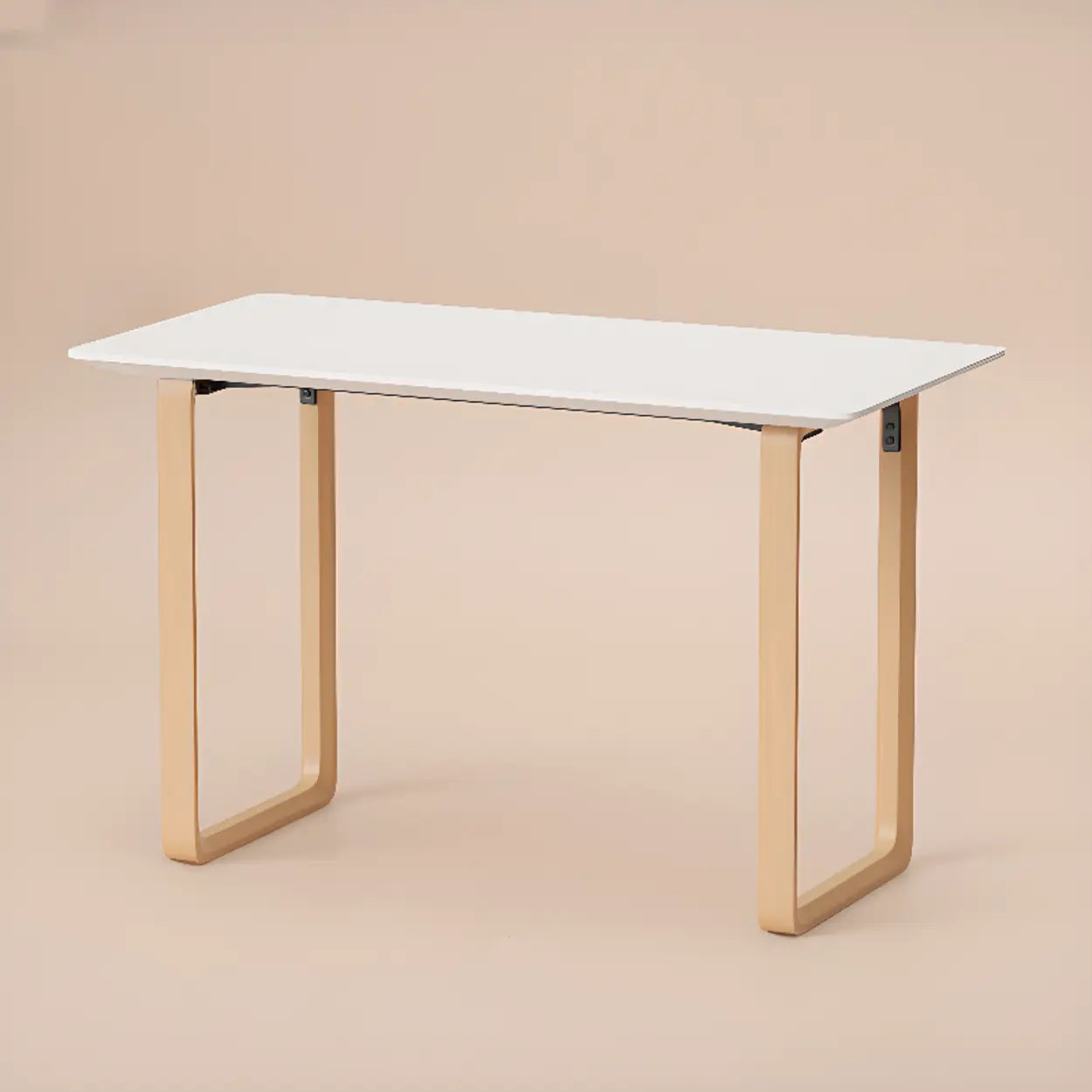 Simple White Wood Rectangular Sledge Writing Desk — Table Only