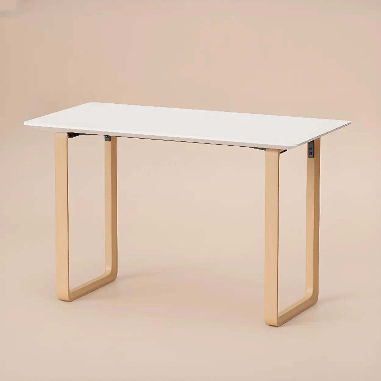 Simple White Wood Rectangular Sledge Writing Desk — Table Only
