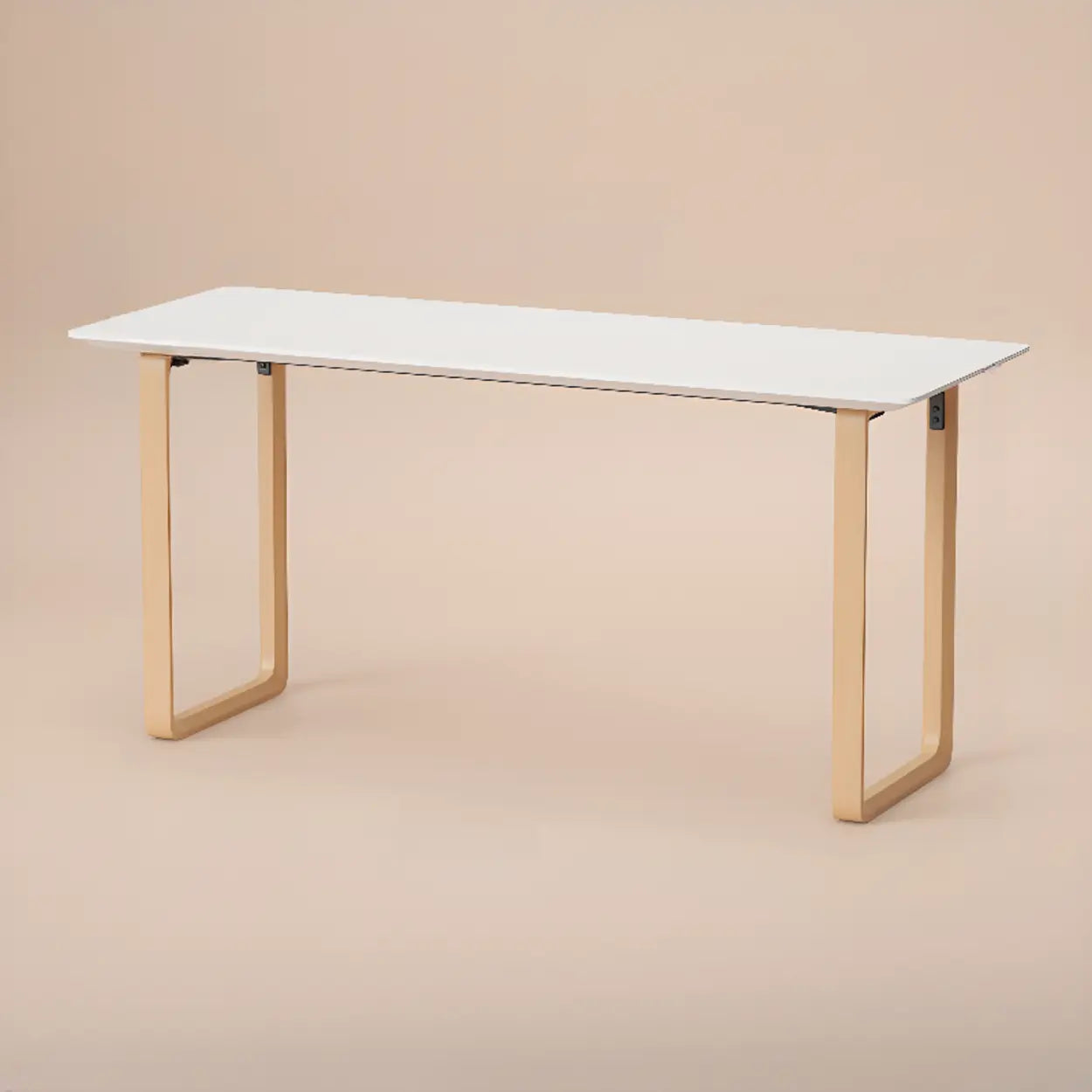 Simple White Wood Rectangular Sledge Writing Desk — Table Only