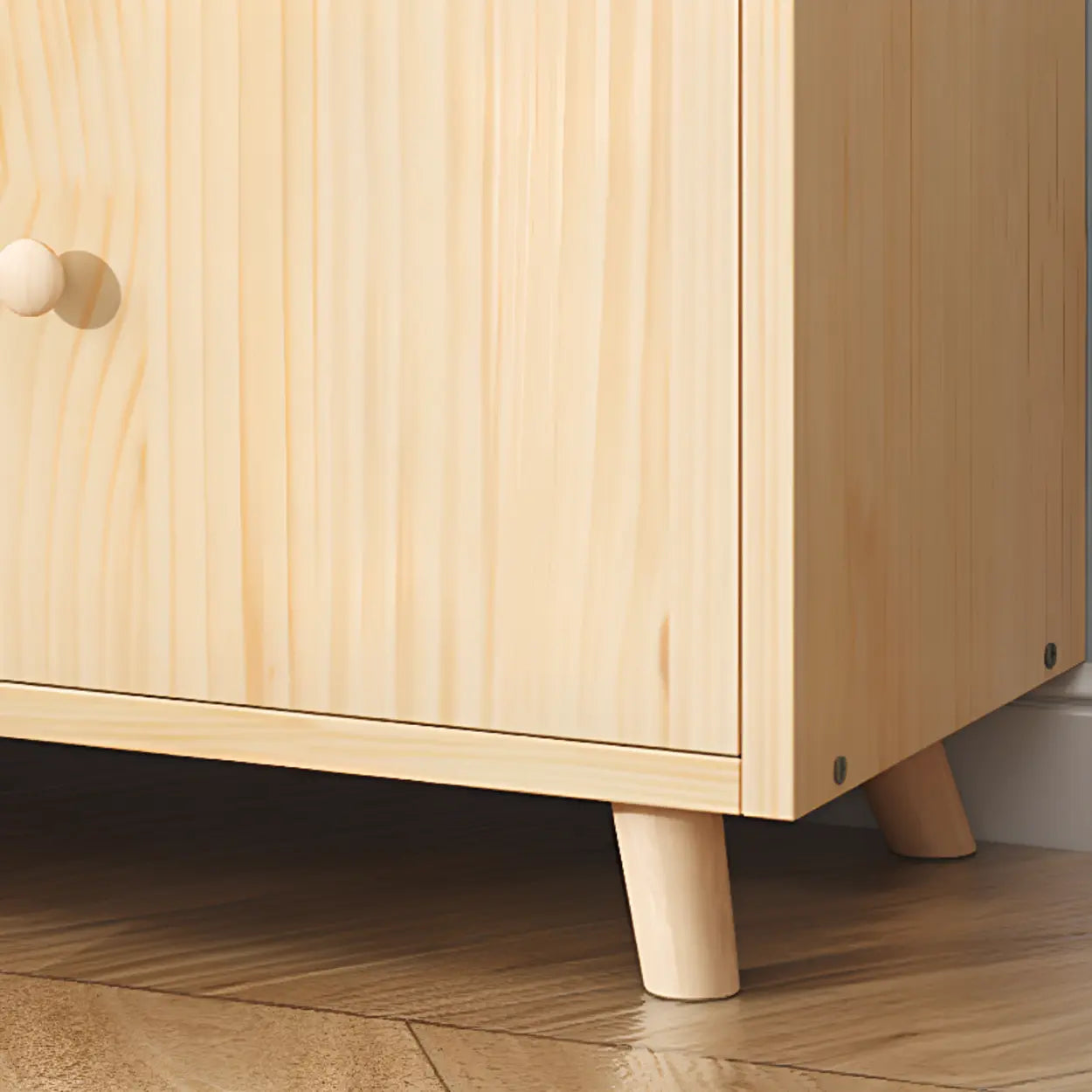 Wood Horizontal Closed-Back Bookcase — With Cabinet