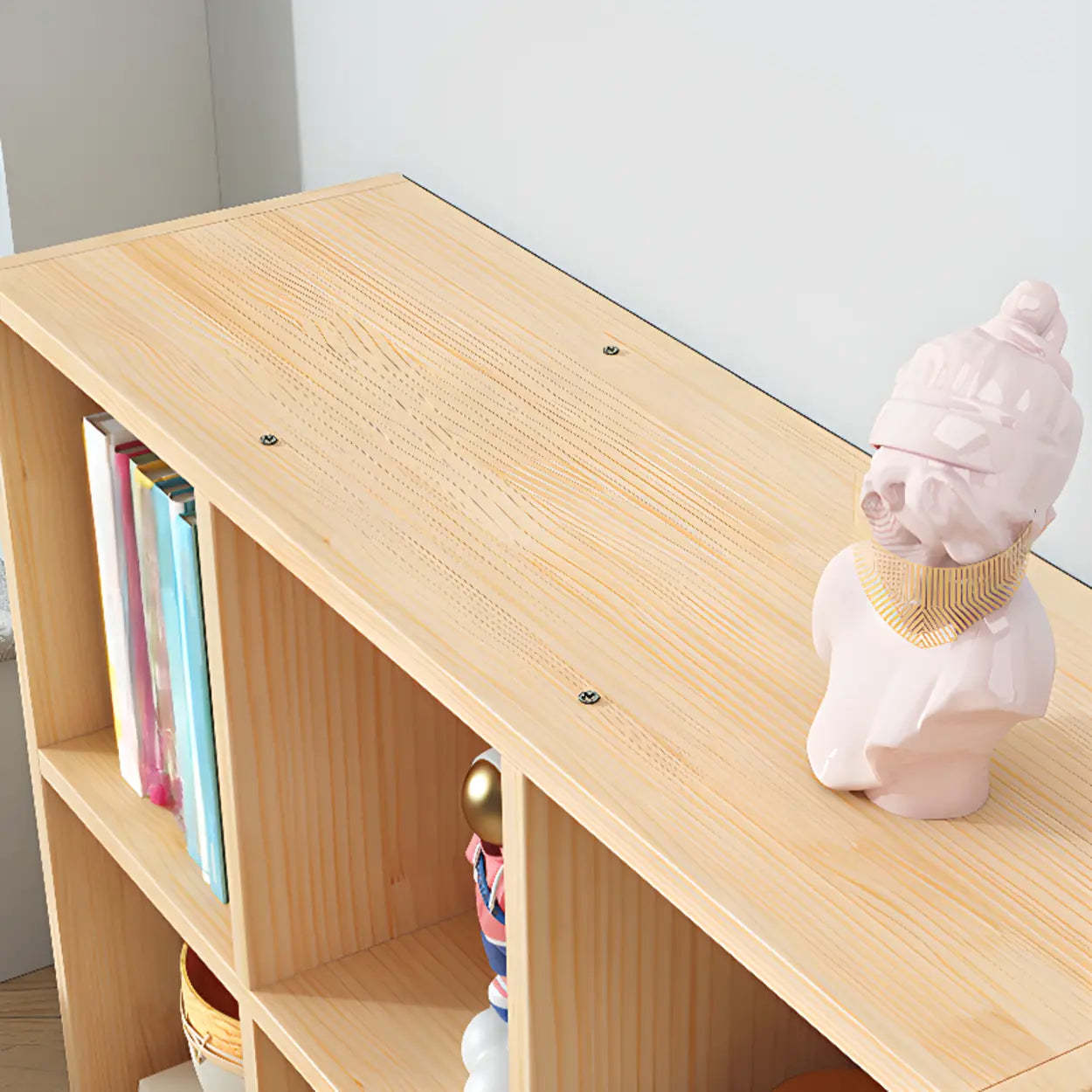 Wood Horizontal Closed-Back Bookcase — With Cabinet