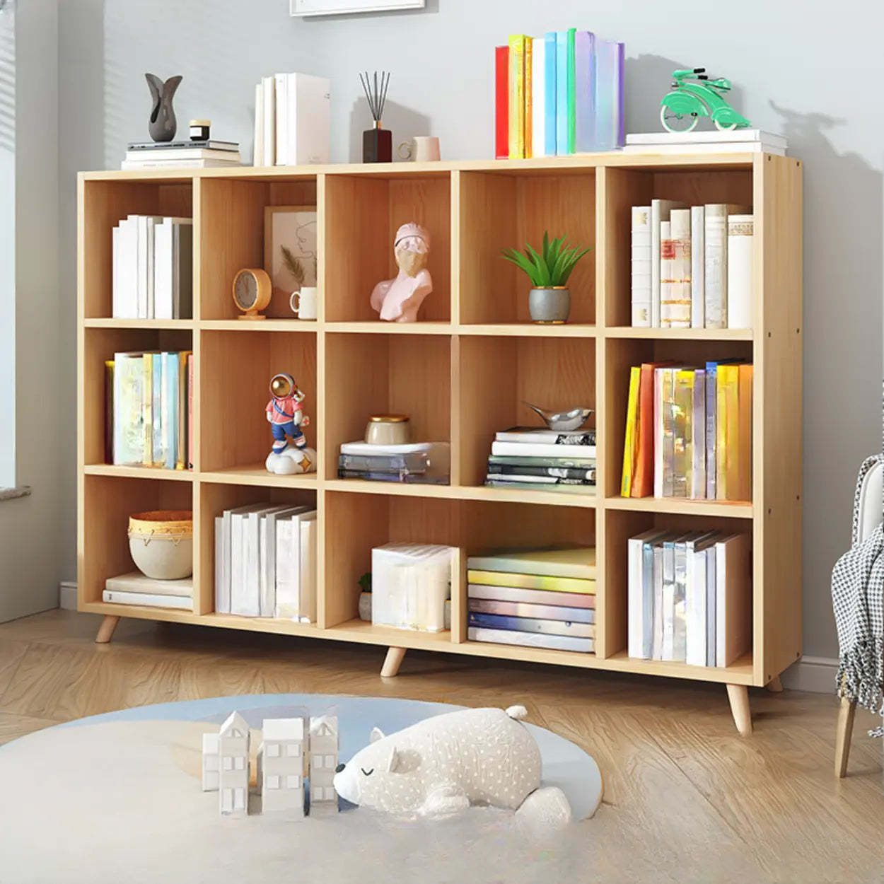 Wood Horizontal Closed-Back Bookcase